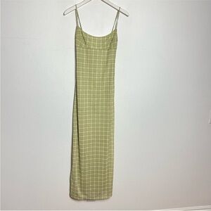 Miaou Thais Dress M Lime Checkered Miaou Thais Maxi Dress